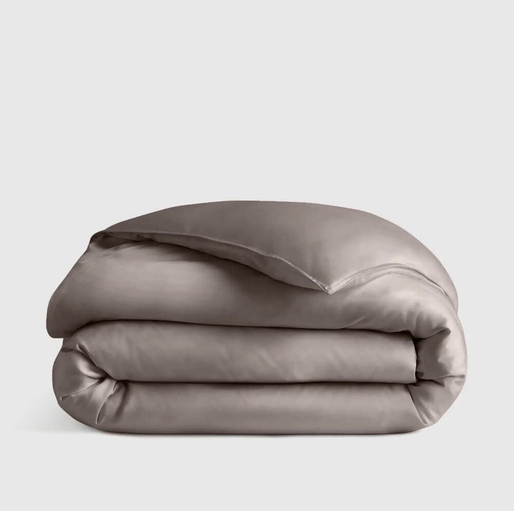 QUINCE Bamboo Duvet Cover Full/Queen Sand 100% Organic + 1 Pillowcase STONE